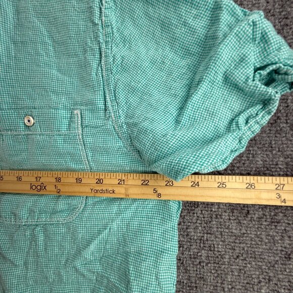 Tommy Bahama Linen Tencel Lyocell Light Green Pocket Button Up XL Short Sleeve - Picture 6 of 12